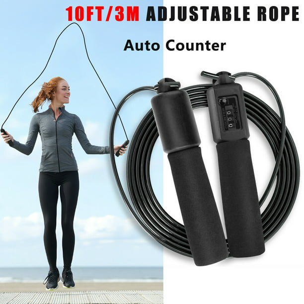 Jump Rope Counter Adjustable Bearing Speed Skipping Gym Fitness Crossfit Boxing//